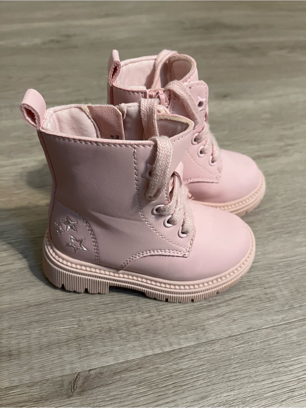 Primark Light Pink Star Lace-Up Kids Boots